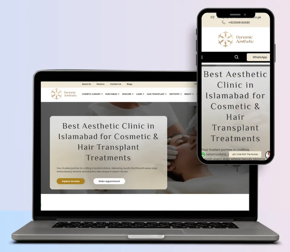 Aesthetic & Hair Clinic website — Islamabad, PK