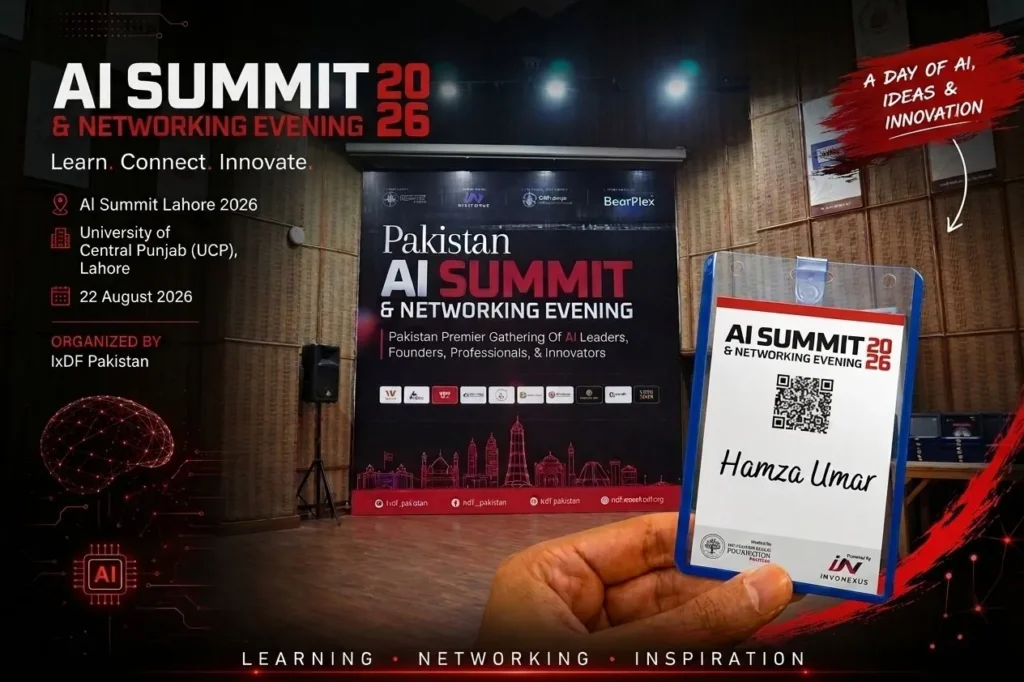 Hamza Umar delegate pass for AI Summit and Networking Evening 2026, Lahore
