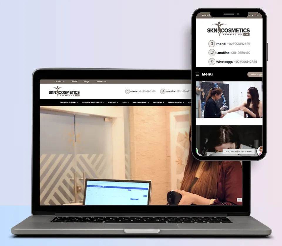 Skin & Aesthetic Clinic website — Pakistan
